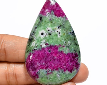 Elegante erstklassige Qualität 100% natürlicher Rubin Zoisit Birnenform Cabochon lose Edelstein für die Herstellung von Schmuck 130 Ct. 56X35X7 mm FK-707