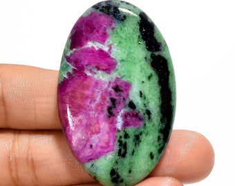 Fabelhafte erstklassige Qualität 100% natürlicher Rubin Zoisit ovale Form Cabochon lose Edelstein für die Herstellung von Schmuck 97 Ct. 48X30X6 mm FK-708