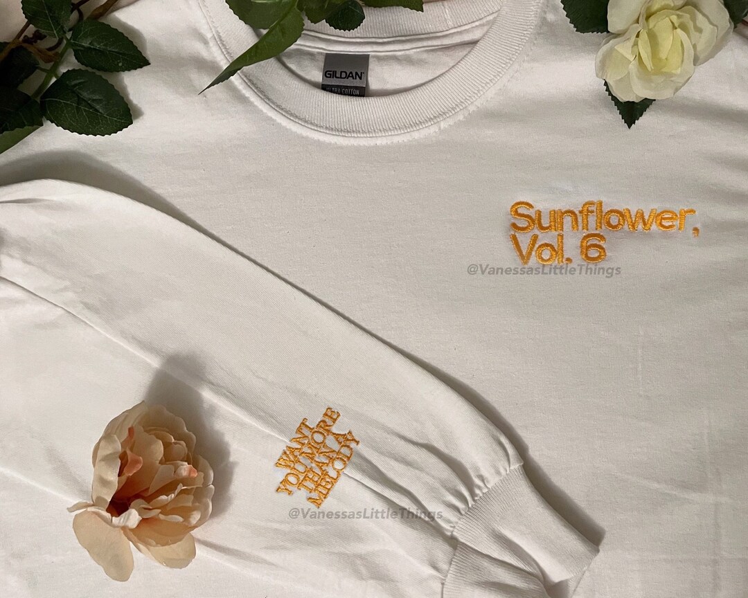 Sunflower V6 Embroidered Long Sleeve T Shirt or Crewneck - Etsy