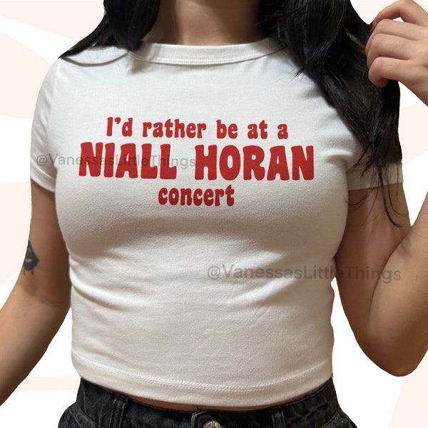 I'd Rather Be At A NH Concert Cropped Baby Tee | 2000s Y2K | 1D Shirt | Gifts for Directioners | Fangirl Shirt | Fandom Gifts