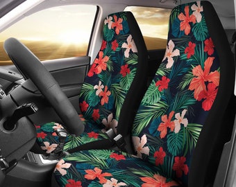 Set of 2 Green Kona Music Hawaiian Car Seat Cover