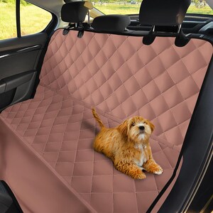 Rose Gold Back Seat Cover Dog Hammock Car Truck SUV Pet Seat Cover Waterproof Bench Seat Protector Washable Easy Install Car Accessories