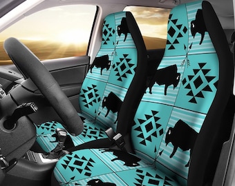 Indian Tribal Flower Aztec Tribal Boho Style Auto Bench Sheet Seat Cover for Women Men Hugding African Elephant Universal Car Seat Covers Full Set for Front and Rear