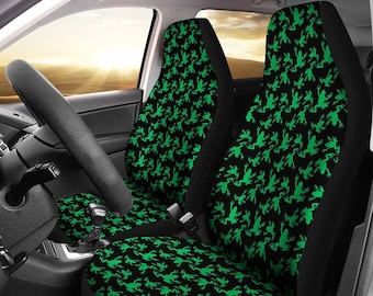 For VW Black Fabric Car Truck SUV Seat Covers Full Set Frog Design 