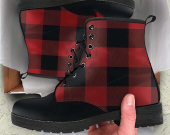 buffalo plaid snow boots