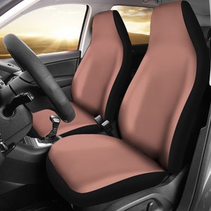 Rose Gold Car Seat Covers Set of 2 Bucket Seat Universal Fit Covers Solid Color Seat Protector Car SUV Accessories Girly Pink Fashionable