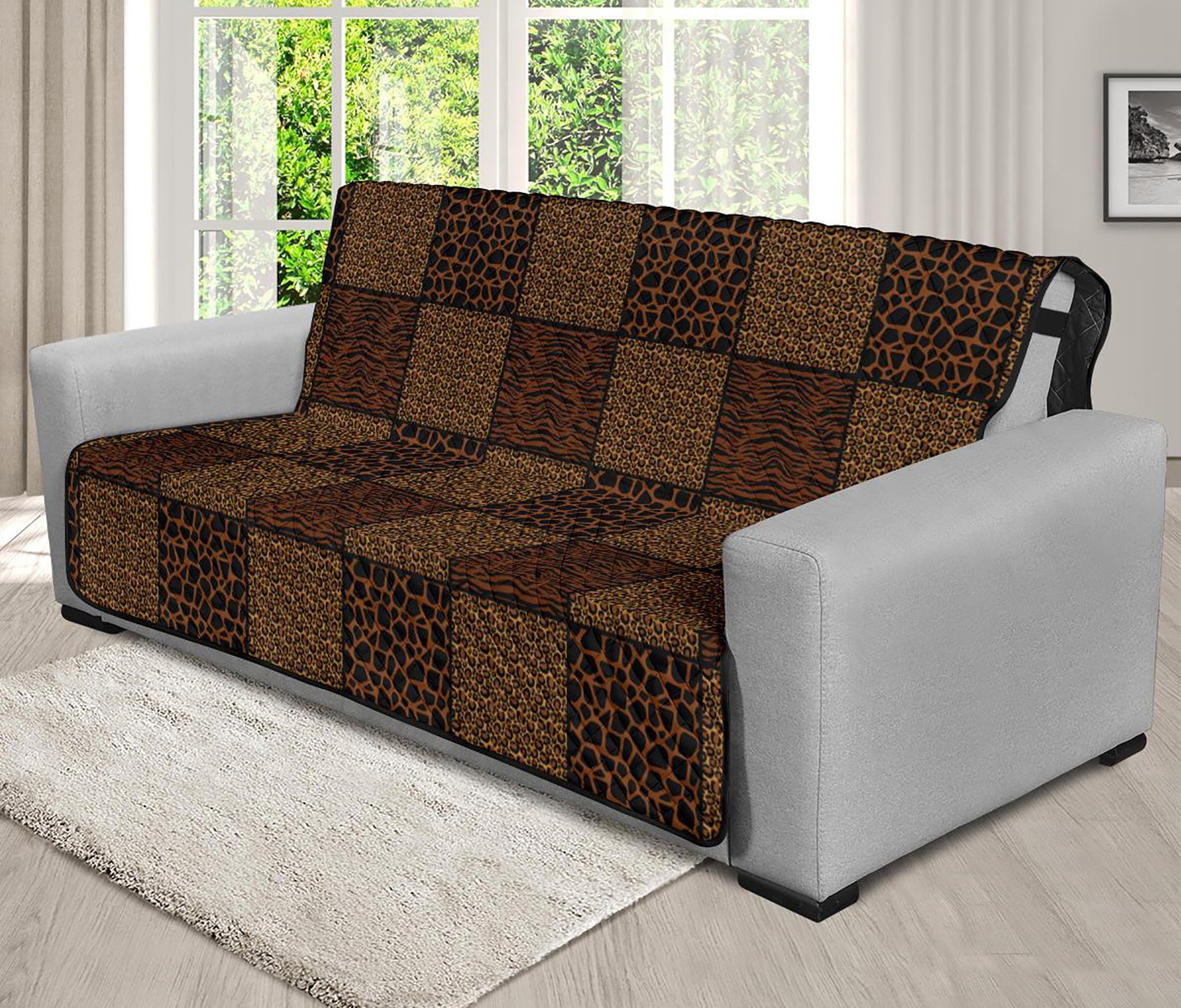 Animal Print Patchwork Safari Pattern Futon Sofa Slipcover Etsy
