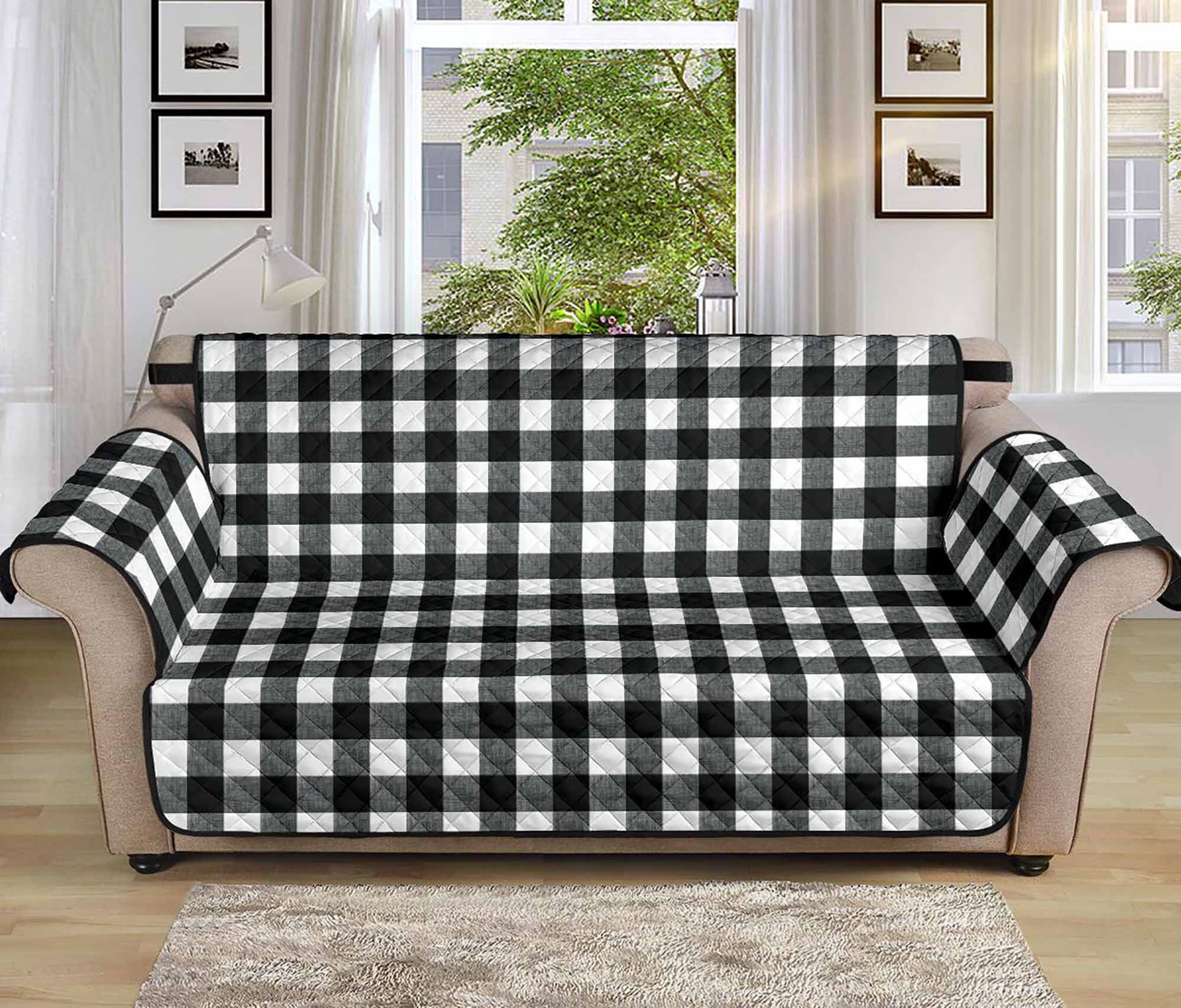 Buffalo plaid couch cover clearance