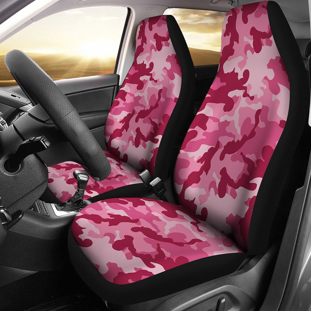 Magenta Camouflage Car Seat Covers Pink Camo Universal Fit Set Etsy