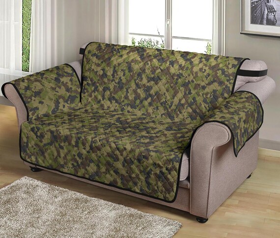 Camo Loveseat Cover 54 Seat Width Loveseat Sofa Protector in Green