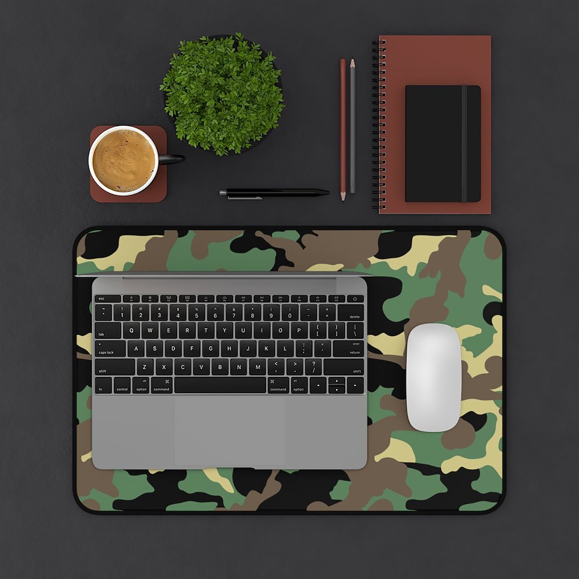 Camo Desk Mat Green Tan and Brown Camouflage Pattern Office Etsy