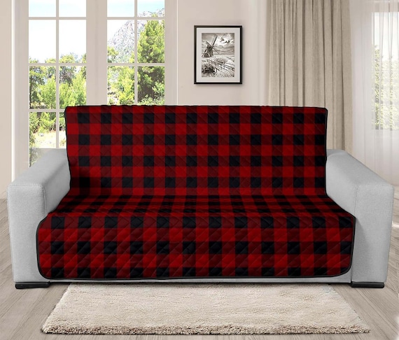 Innovative Textile Solutions Polyester Tartan Plaid Secure Fit Sofa Cover,  Navy, 1-Piece 