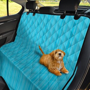 Bright Blue Tie Dye Style Dog Hammock Back Seat Cover For Car Truck SUV Waterproof Bench Protector For Pets Washable Easy Install Boho