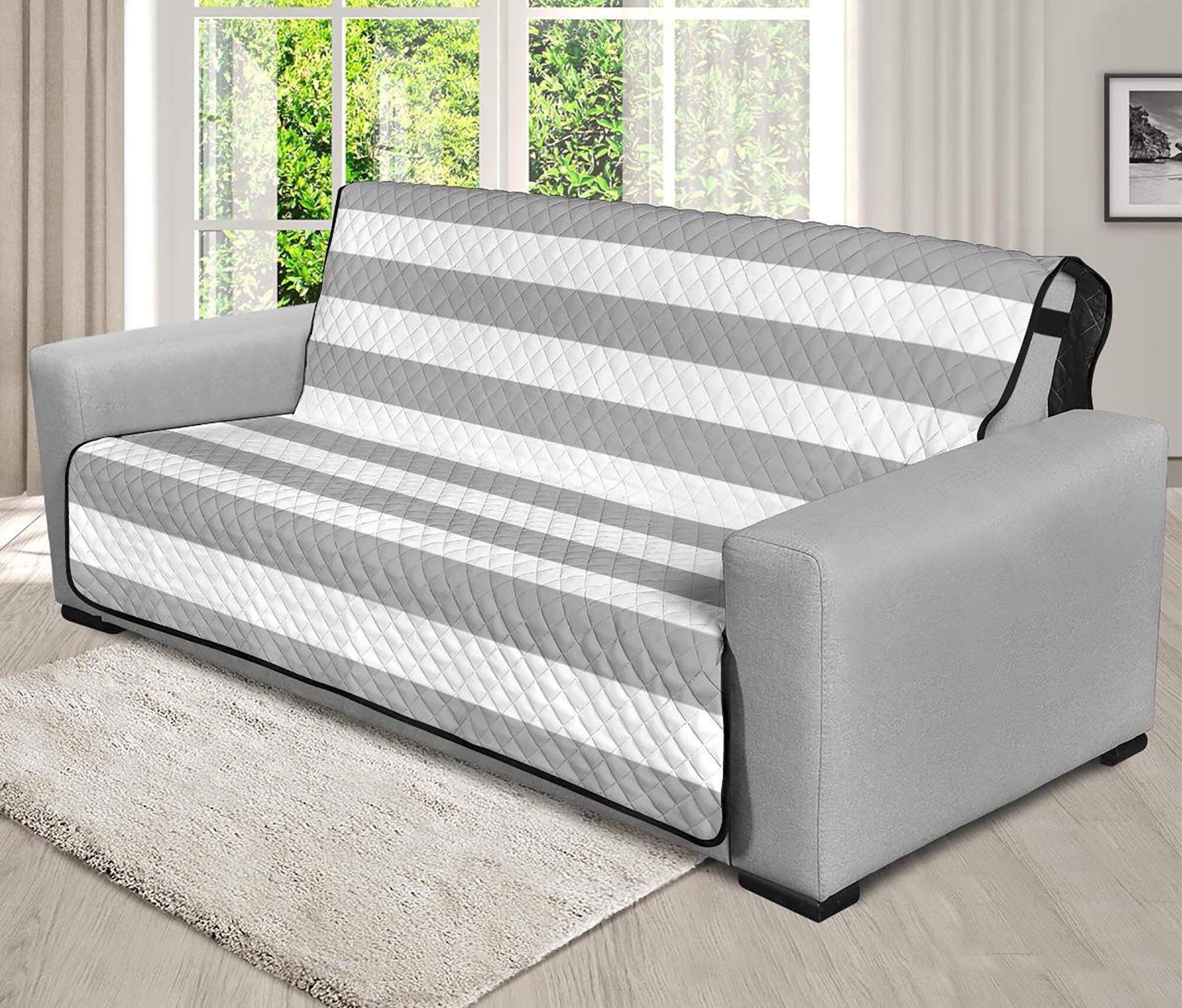 Striped Slipcover Gray and White Beach House Farmhouse Futon Etsy