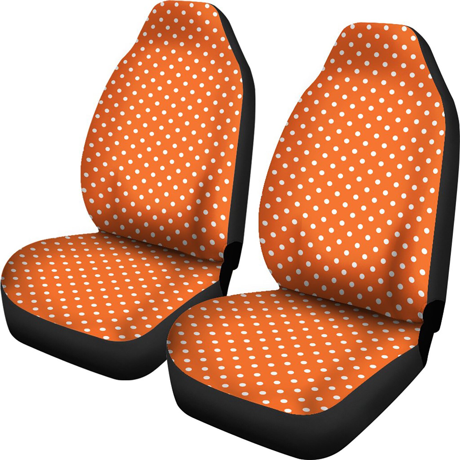 Orange Car Seat Covers Set in White Polkadot Pattern Universal Etsy