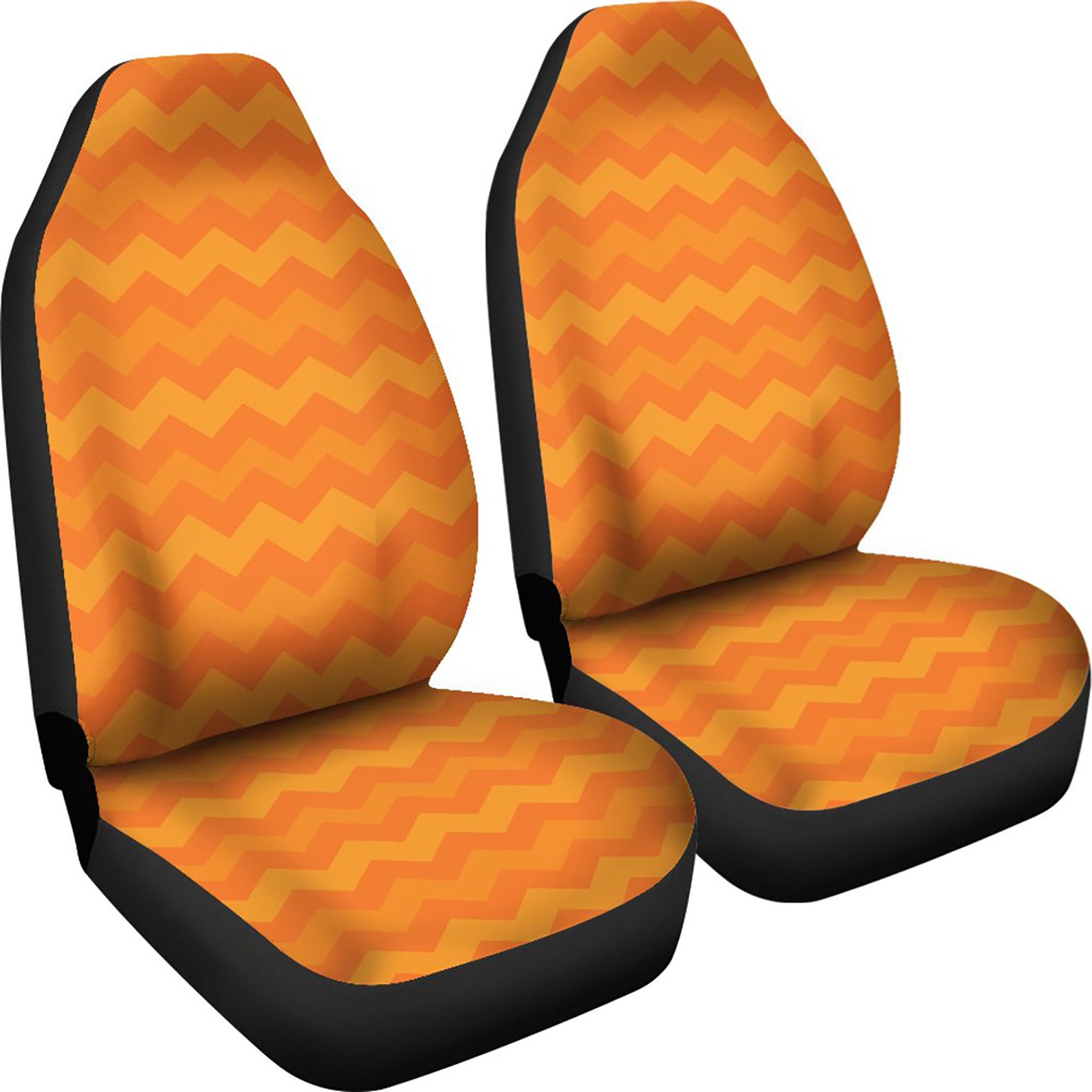 Orange Car Seat Covers Set in Ombre Chevron Pattern Universal Etsy