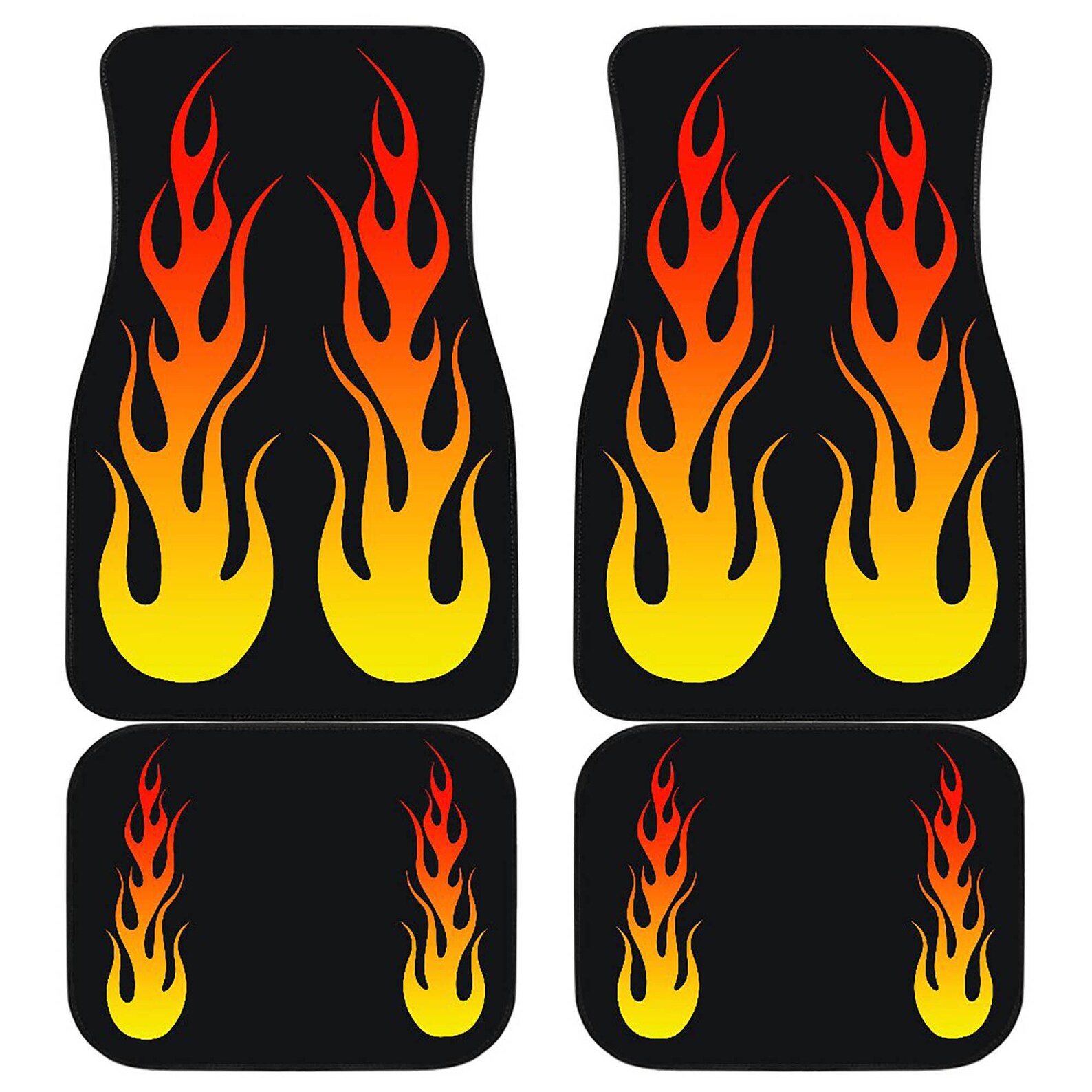 Car Floor Mats With Flames Full Set of 4 for Most Cars and Etsy