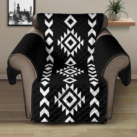 Black And White Ethnic Tribal Pattern, Reclining Chair Covers Canada