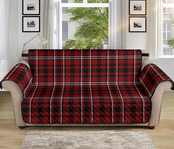 Plaid Couch Slipcover Dark Red, Black, White Tartan 70 Seat Width Living  Room Furniture Sofa Slip Cover Protector Home Décor Lodge Cabin -   Sweden