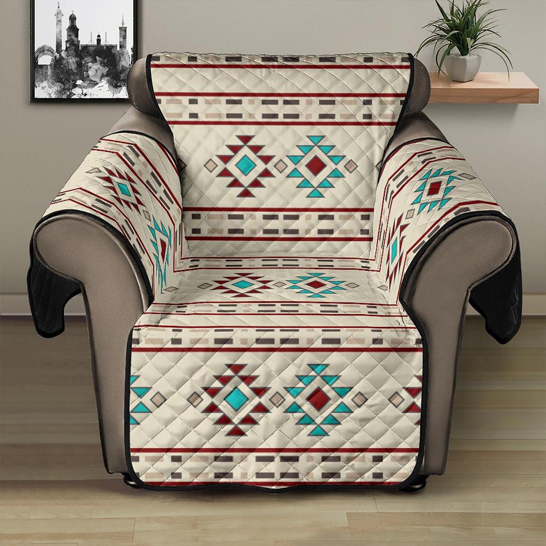 Southwestern Pattern Recliner Chair Cover 28 Seat Width Slipcover 