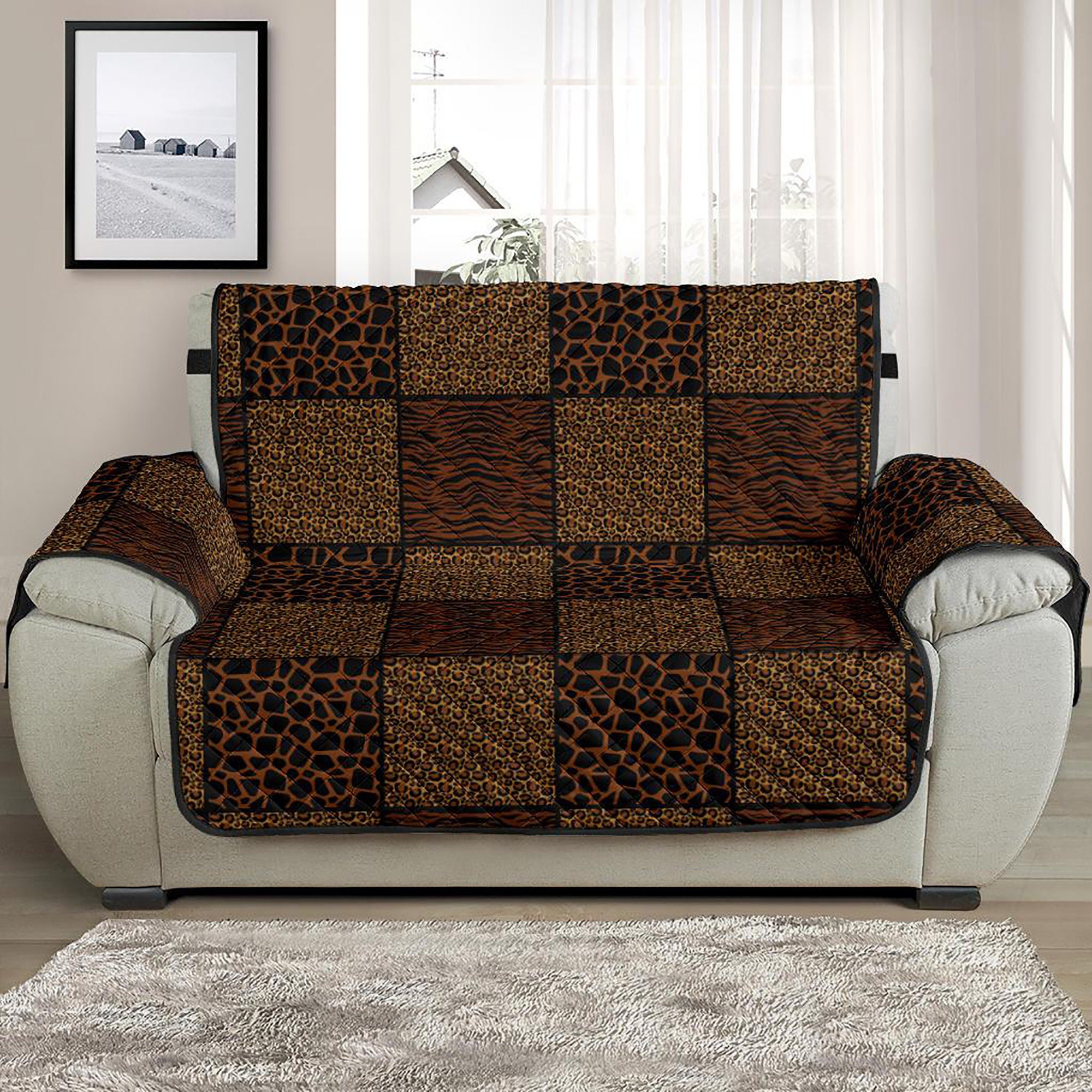 Cotton Animal Tiger Printed European American Style Sofa Bed Throw Blanket Cover 