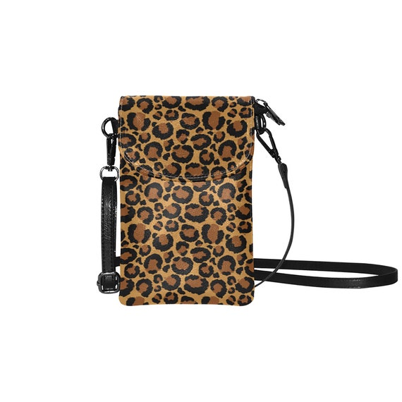 Dual Crossbody with Interior Light - Leopard Pattern Vegan Leather – PurseN