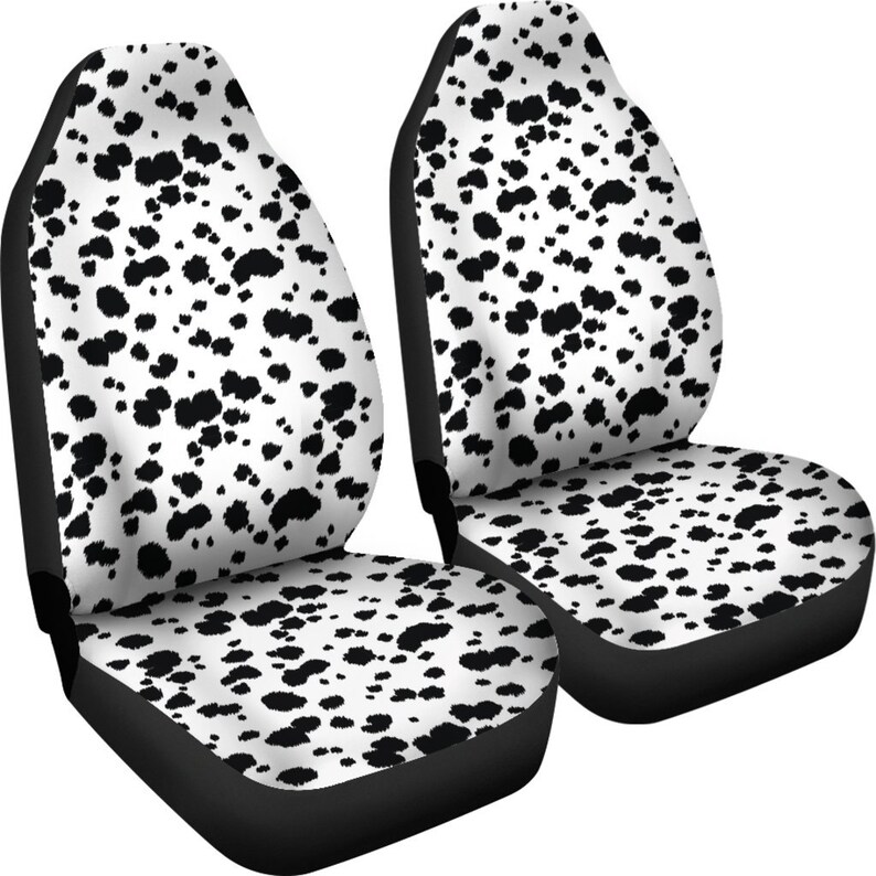 Dalmatian Dog Print Car Seat Covers Set White With Black Spots Etsy