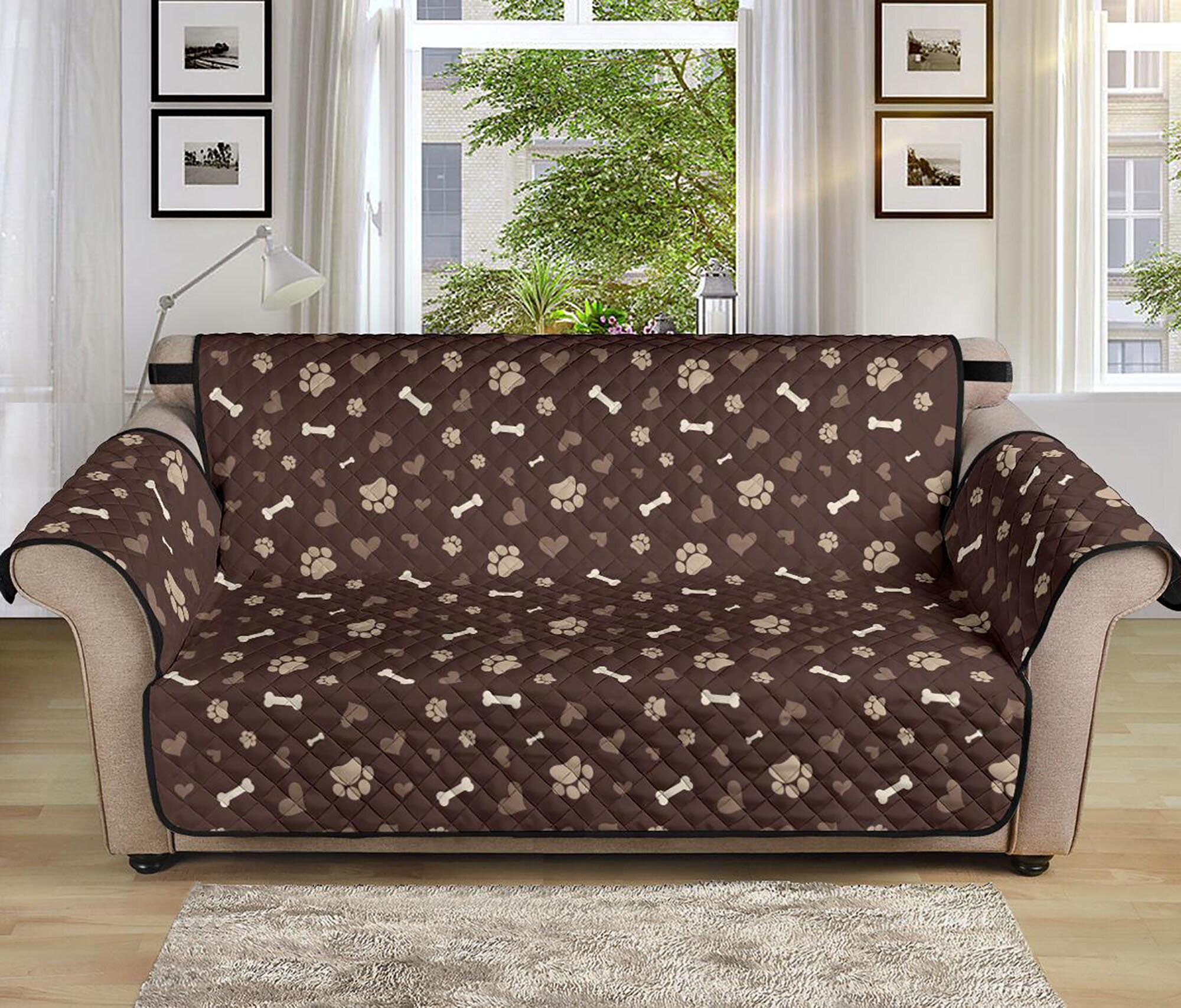 paw print sofa cover