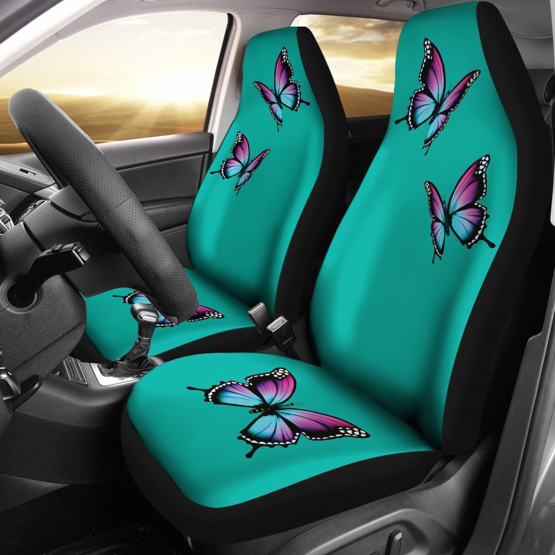 Lemon Car Seat Covers Set Light and Bright Yellow Pattern With Lemons,  Blossoms Leaves Universal Fit Bucket Seats Suvs Lemon Car Accessories 