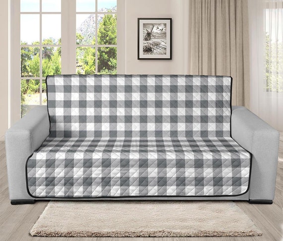 Red and Black Buffalo Plaid 70 Seat Width Sofa Couch Cover Protector  Perfect Farmhouse Home Decor Slipcover Rustic Style 
