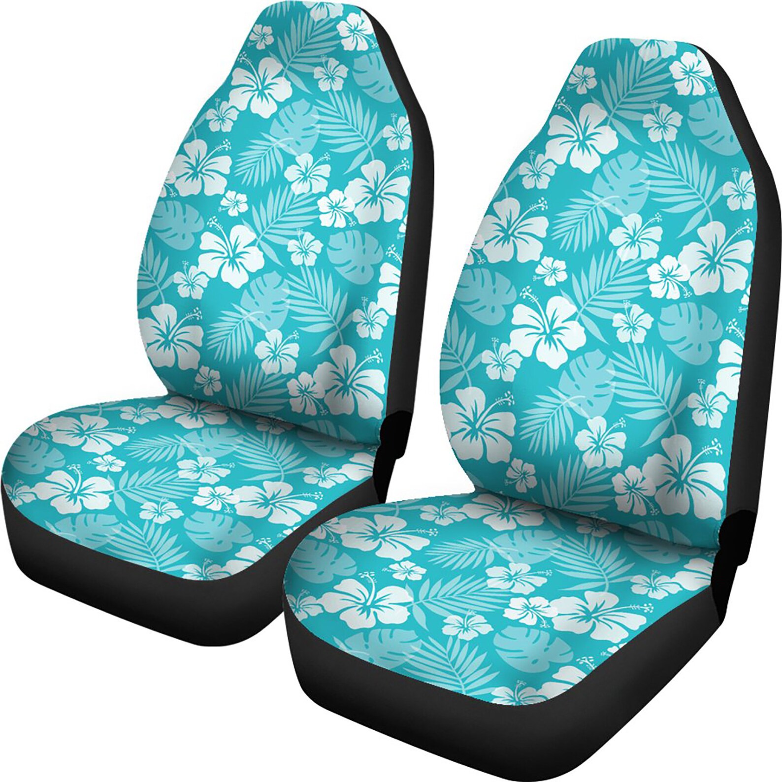 Car Seat Covers Set Turquoise Blue With Hibiscus Flowers and Etsy