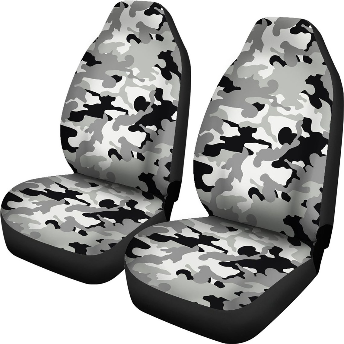 Gray Black and White Camouflage Car Seat Covers Camo Pattern Etsy UK