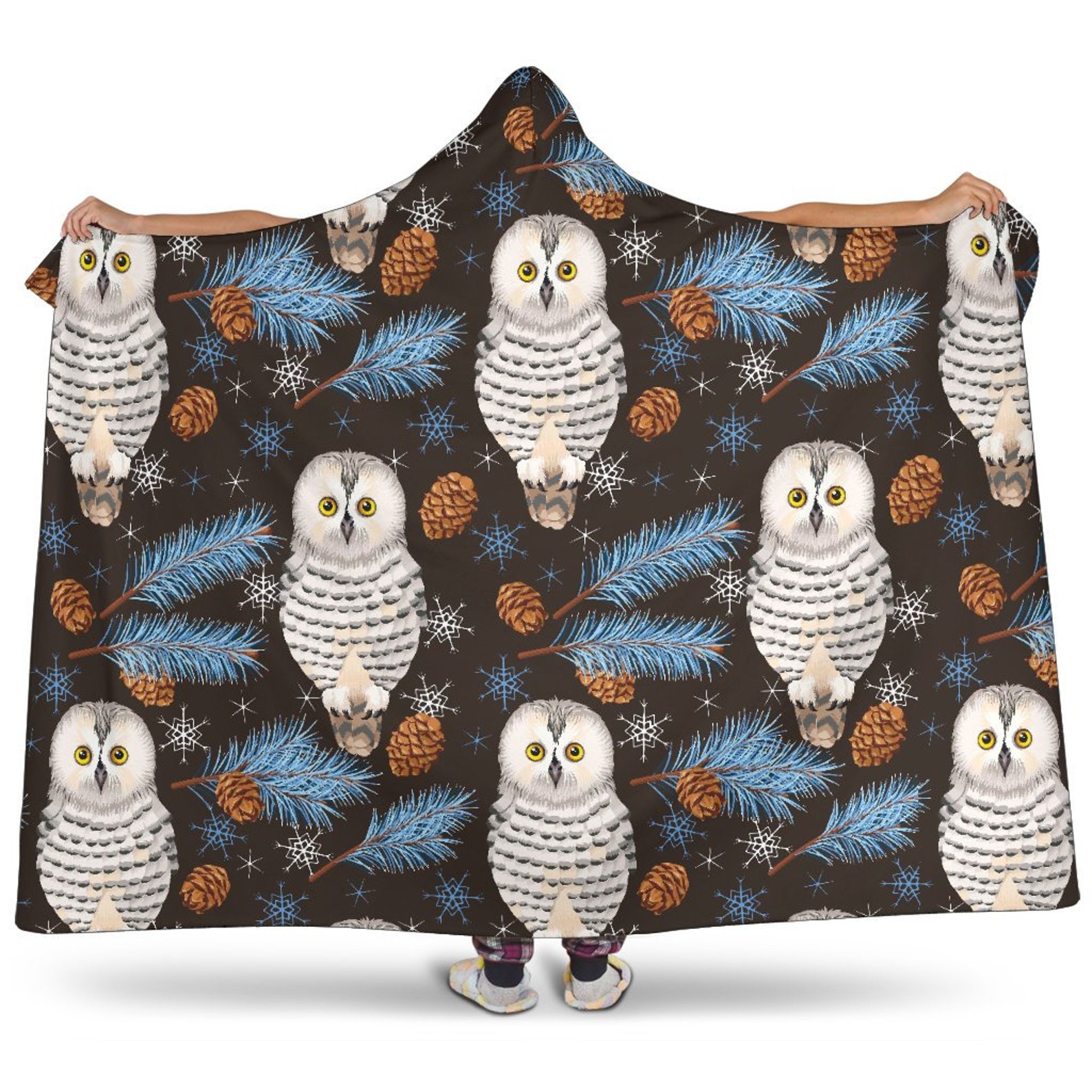 Owl Watcher Men's Hooded Blanket