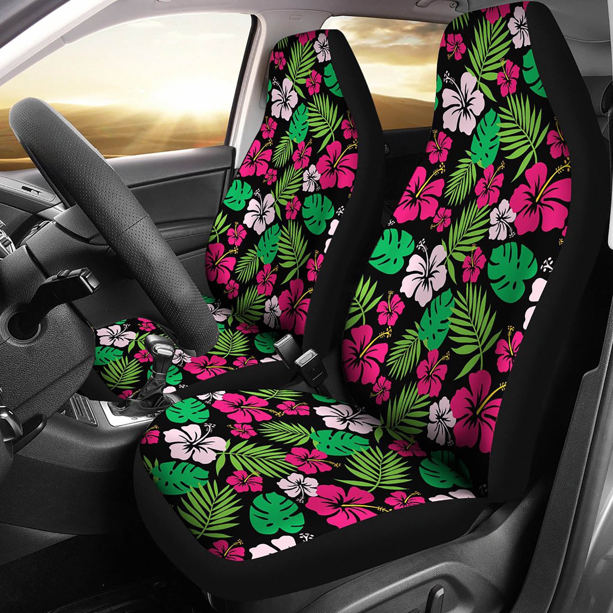 Colorful Hibiscus Flower Car Seat Covers Set With Hawaiian Etsy