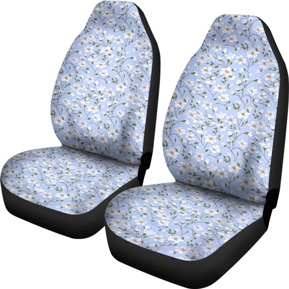 Light Blue With White Flower Pattern On Black Car Or Suv Seat Australia - Car Seat Covers Blue And White Light Blue With White Flower Pattern On Black Car Or Suv Seat Australia - Car Seat Covers Blue And White