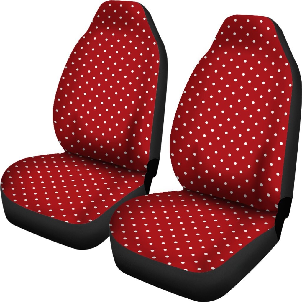 Red and White Polkadot Retro Vintage Style Car Seat Covers Set Etsy
