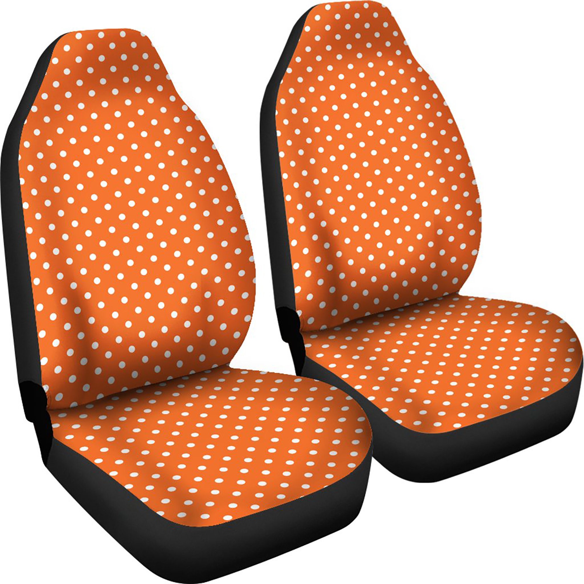 Orange Car Seat Covers Set in White Polkadot Pattern Universal Etsy