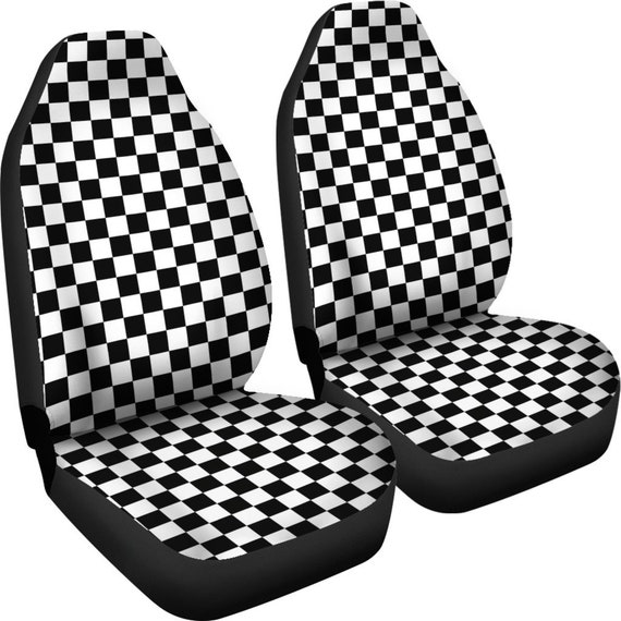 Buy Black and White Checkered Car Seat Covers Set Seat Protectors