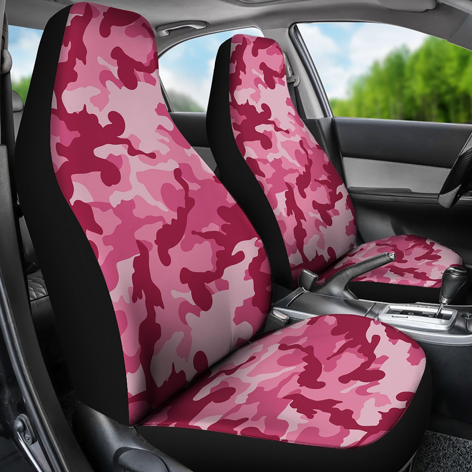 Magenta Camouflage Car Seat Covers Pink Camo Universal Fit Set Etsy