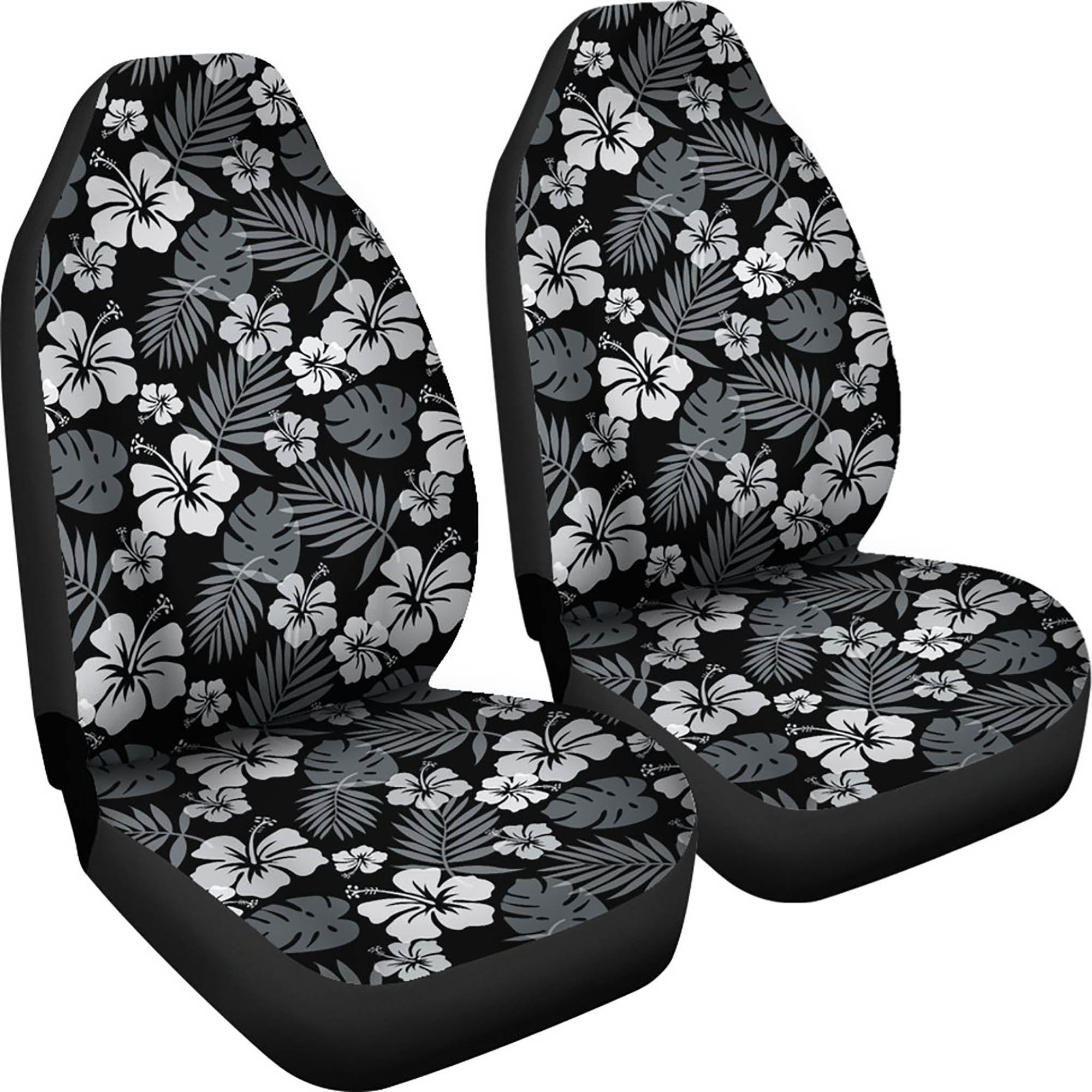 Guam Flower Hibiscus Decal Seat Covers Car Seat Universal Fit Anti-Slip Bucket Seat Protector Cushion Premium Cover for Cars Suvs Trucks 
