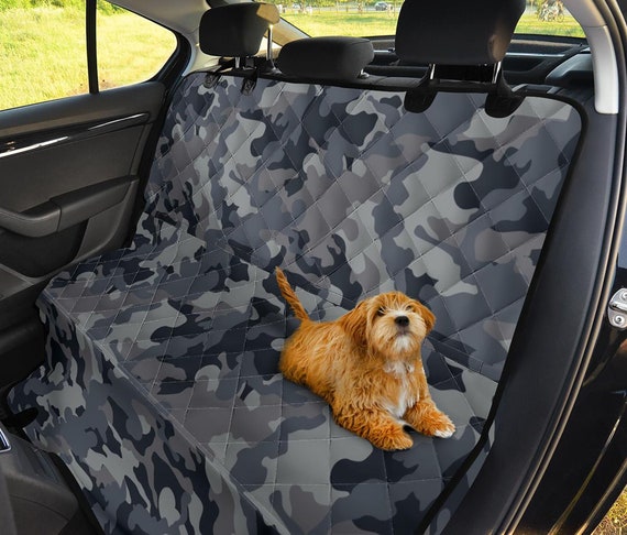 Gray Camo Dog Hammock for Car Truck SUV Waterproof Dog Seat