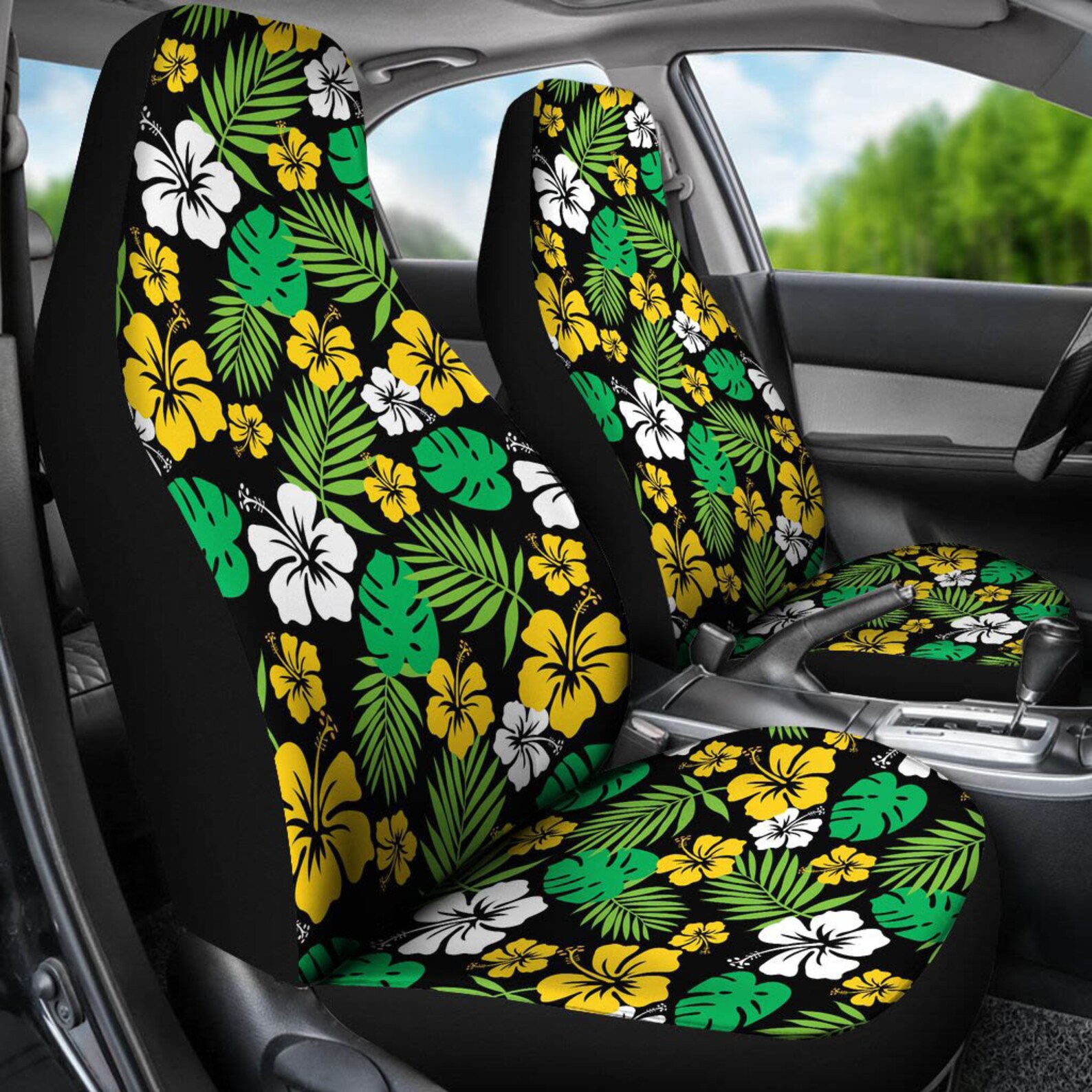 Colorful Hibiscus Flower Car Seat Covers Set With Hawaiian Etsy
