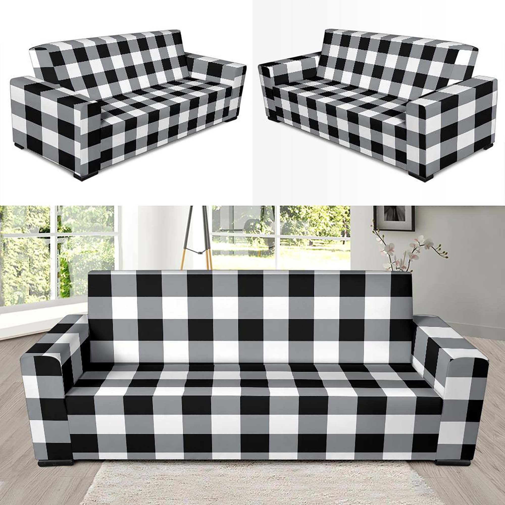 Black and White Buffalo Check Couch Slipcover Protector In Etsy