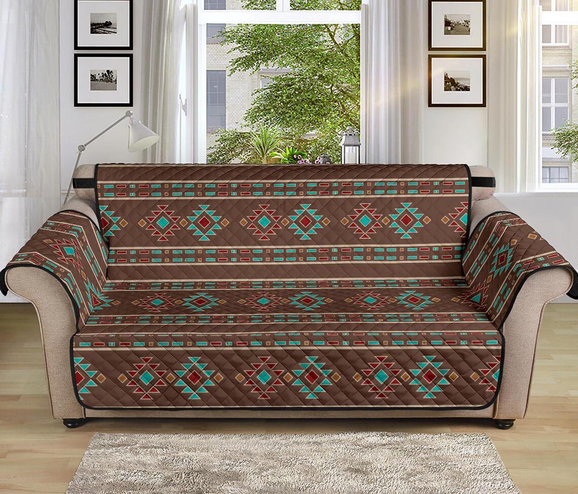 Ethnic Tribal Pattern Loveseat Sofa Cover 54 Seat Width Etsy