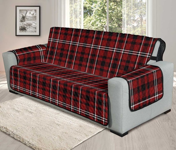 Black and online white plaid couch
