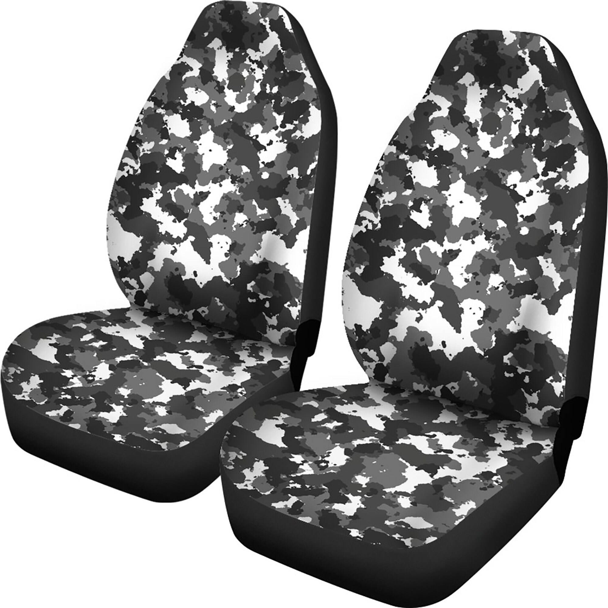 Snow Camo Car Seat Covers White Gray and Black Camouflage Set Etsy