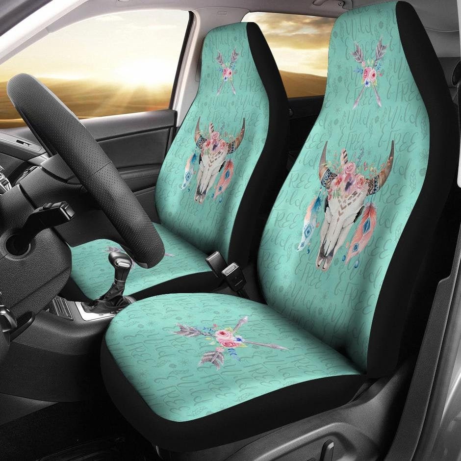 Skull Printed Car Seat Cover Front Seats, Bucket Seat Protector Car Seat  Cushions For Car, Suv, Truck Or Van For Women Man - Temu