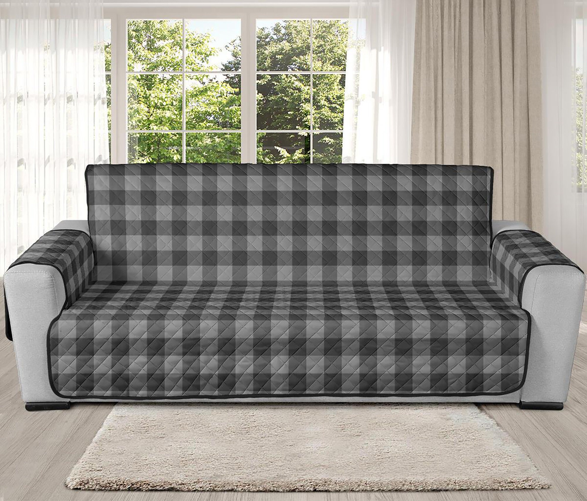 Gray Buffalo Plaid 23 Seat Width Armchair Sofa Couch Etsy