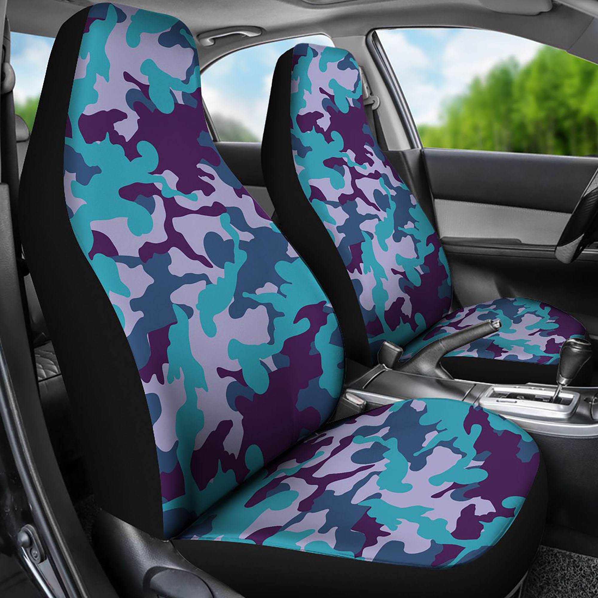 Purple and Teal Camouflage Car Seat Covers Camo Pattern Set of Etsy
