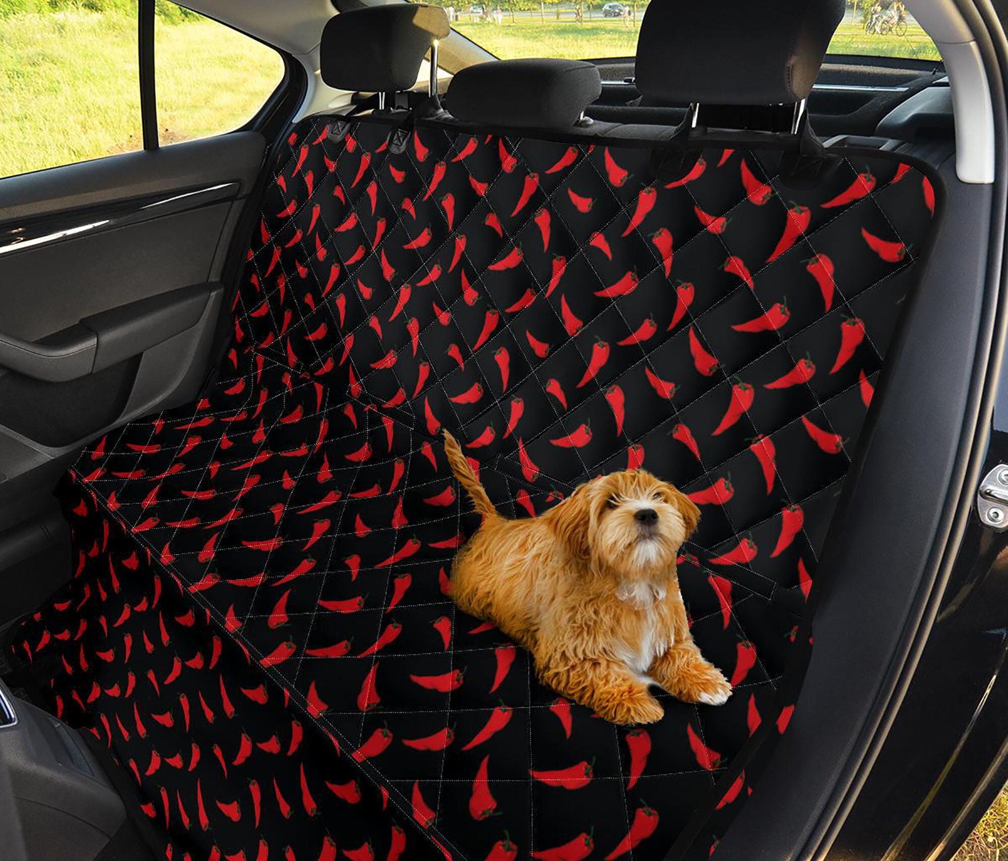 Dog Back Seat Cover Protector Waterproof Scratchproof Nonslip Hammock for  Dogs (XL Black/Orange)